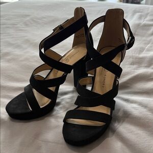 Chinese Laundry Black Strappy Block Heels
